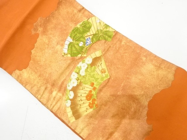 JAPANESE KIMONO / CHRYSANTHEMUM / MORNING GLORY PATTERN WOVEN A FAN NA